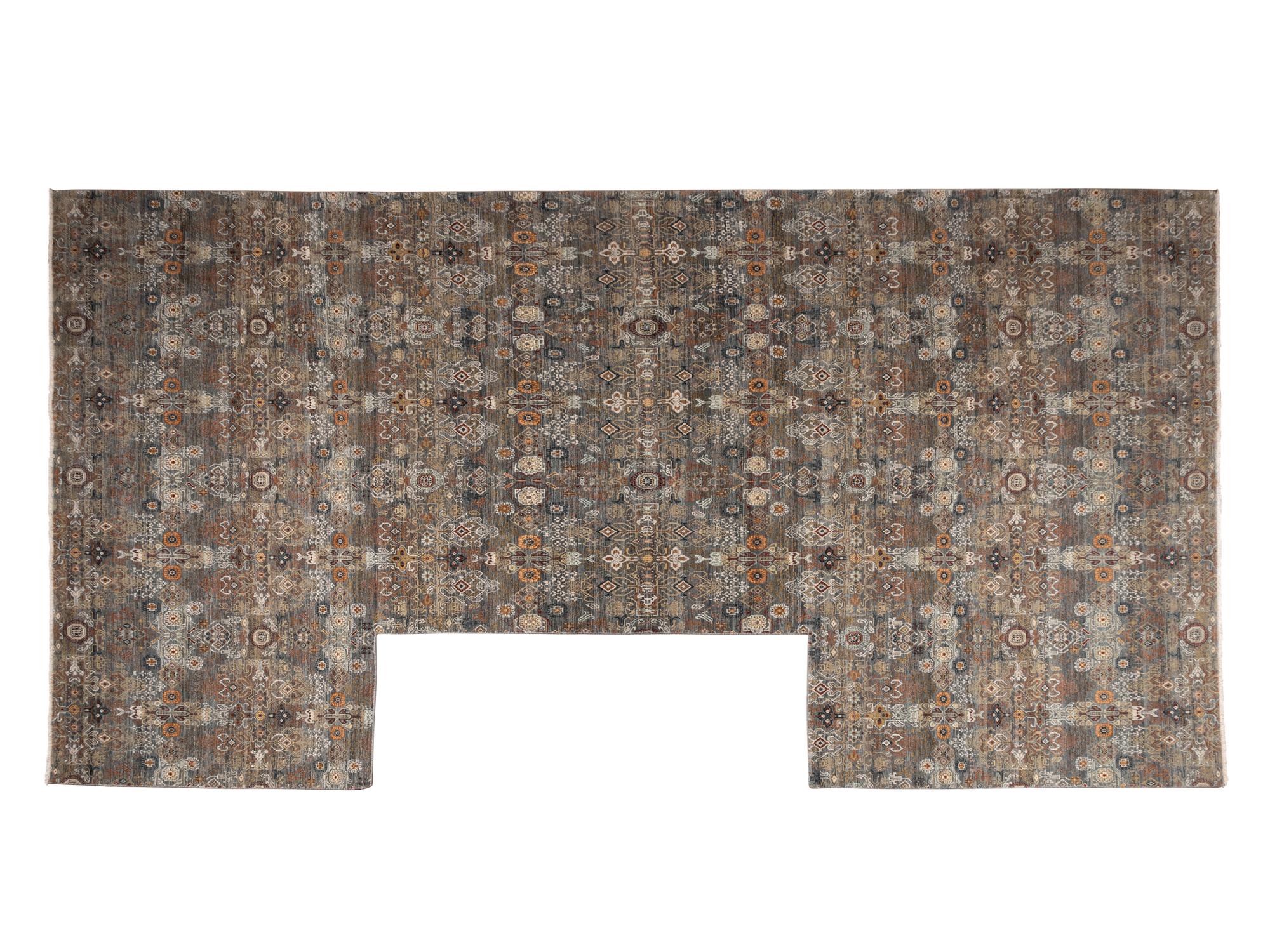 A Contemporary Fireplace-Fitted Wool Rug