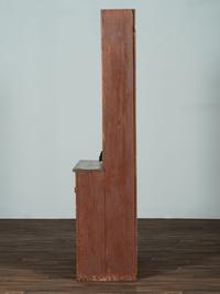 A Country Red Painted Pine Step-Back Pewter Cupboard