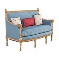 A Louis XVI White-Painted and Parcel Gilt Canapé à La Turque