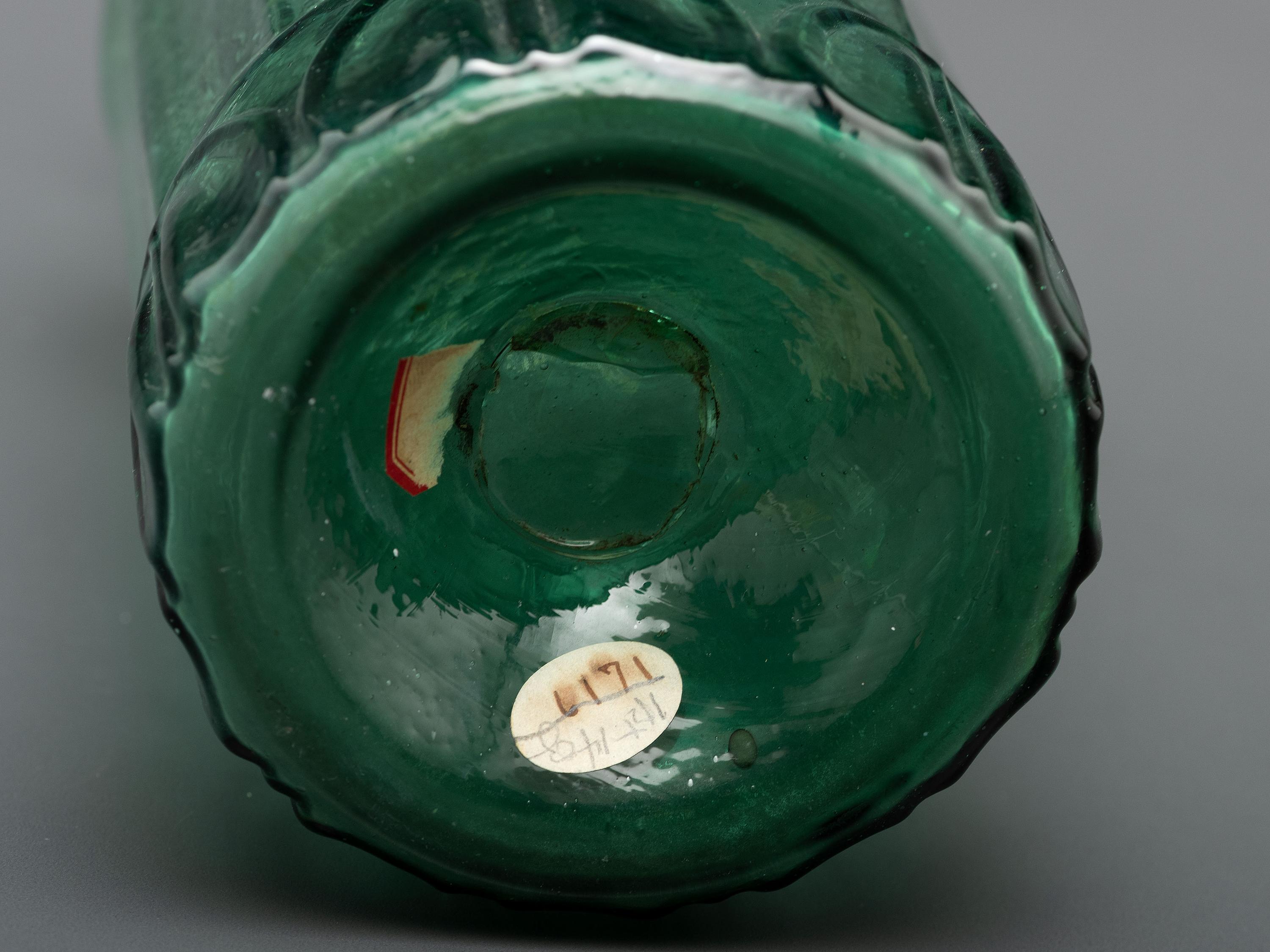 An Early Midwestern Glass Bottle in Green