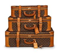 A Group of Three Louis Vuitton Soft-Sided Suitcases, 20th Century