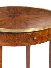 A Pair of Louis XV Style Bookmatch-Veneered Side Tables