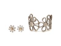 TIFFANY & CO., COLLECTION OF STERLING SILVER AND YELLOW GOLD FLORAL JEWELRY