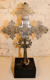 A Mixed Metal Cross Height of cross 23 inches.
