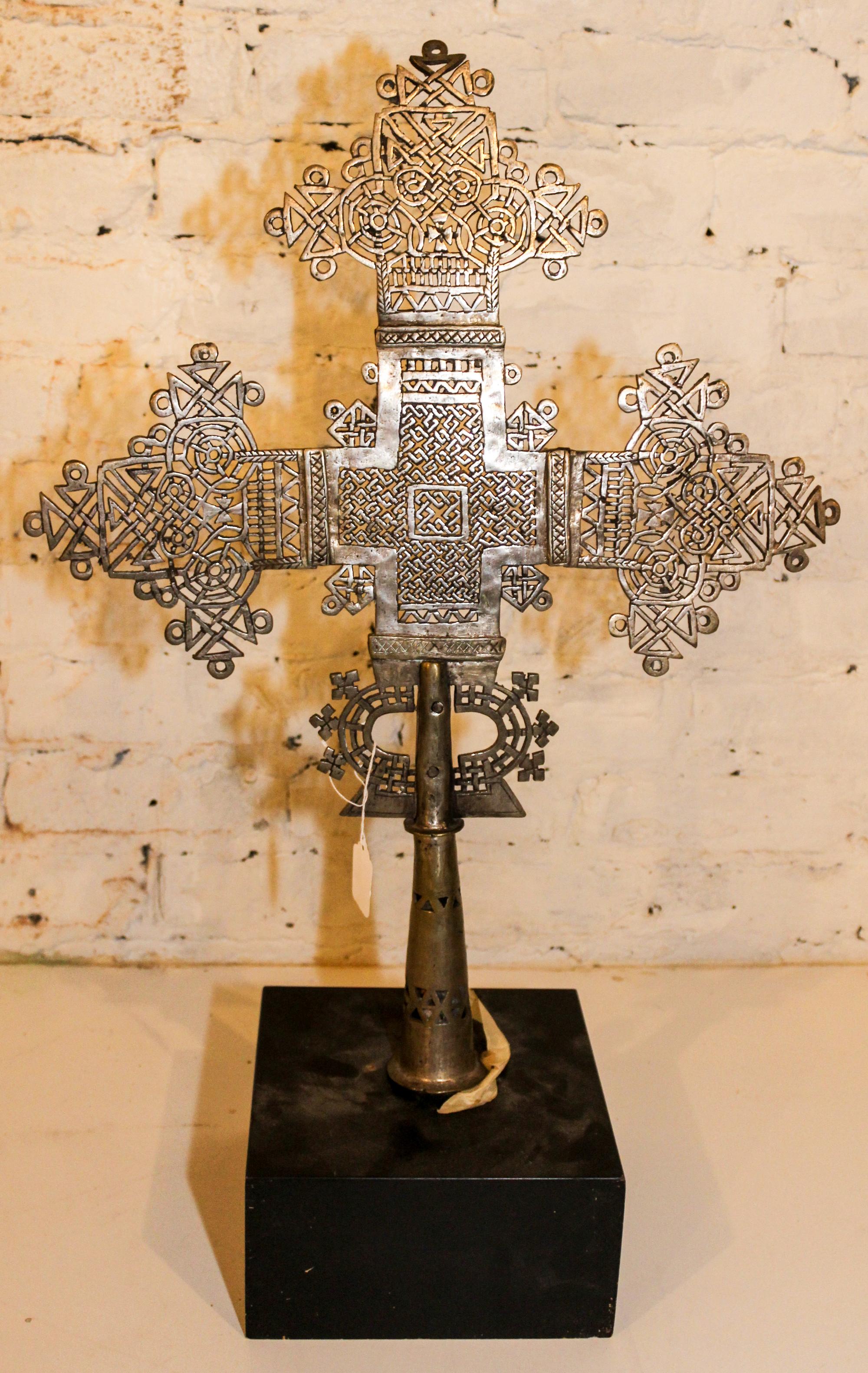 A Mixed Metal Cross Height of cross 23 inches.