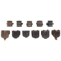 Civil War Era Accoutrement Group: 6 Cap Pouches and 5 Carbine Sockets
