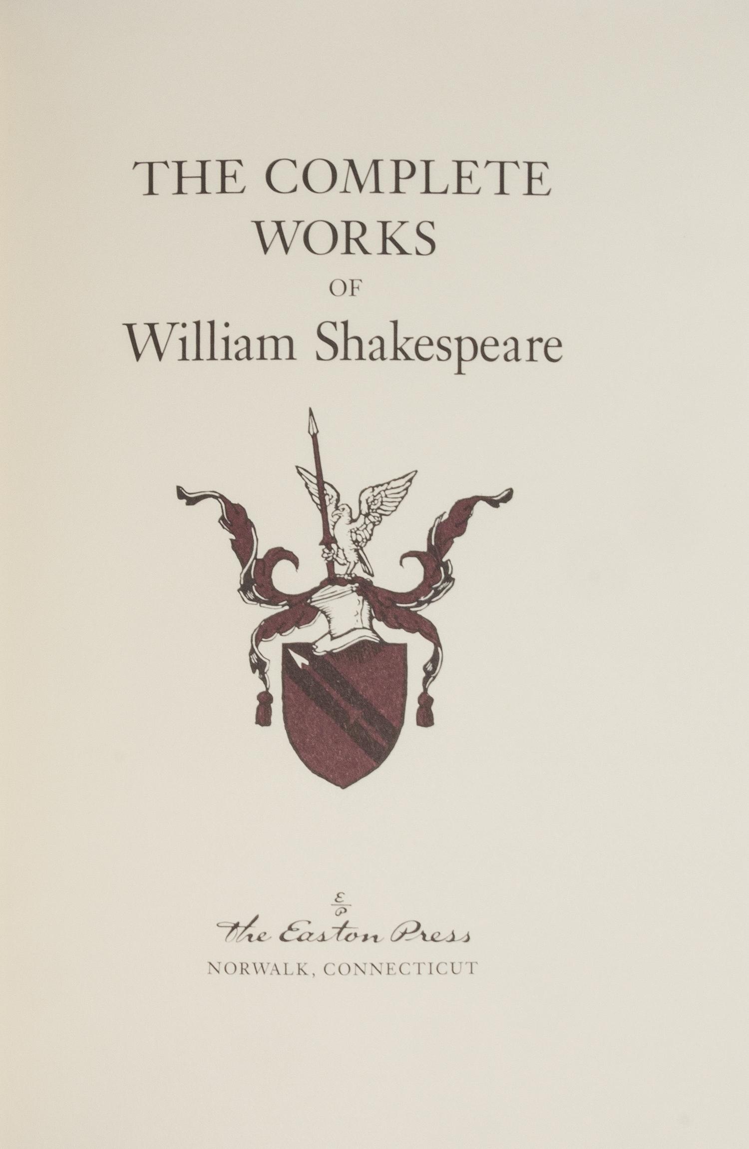 (EASTON PRESS) SHAKESPEARE, WILLIAM. [The Complete Works.] Norwalk, CT, 1992-1993