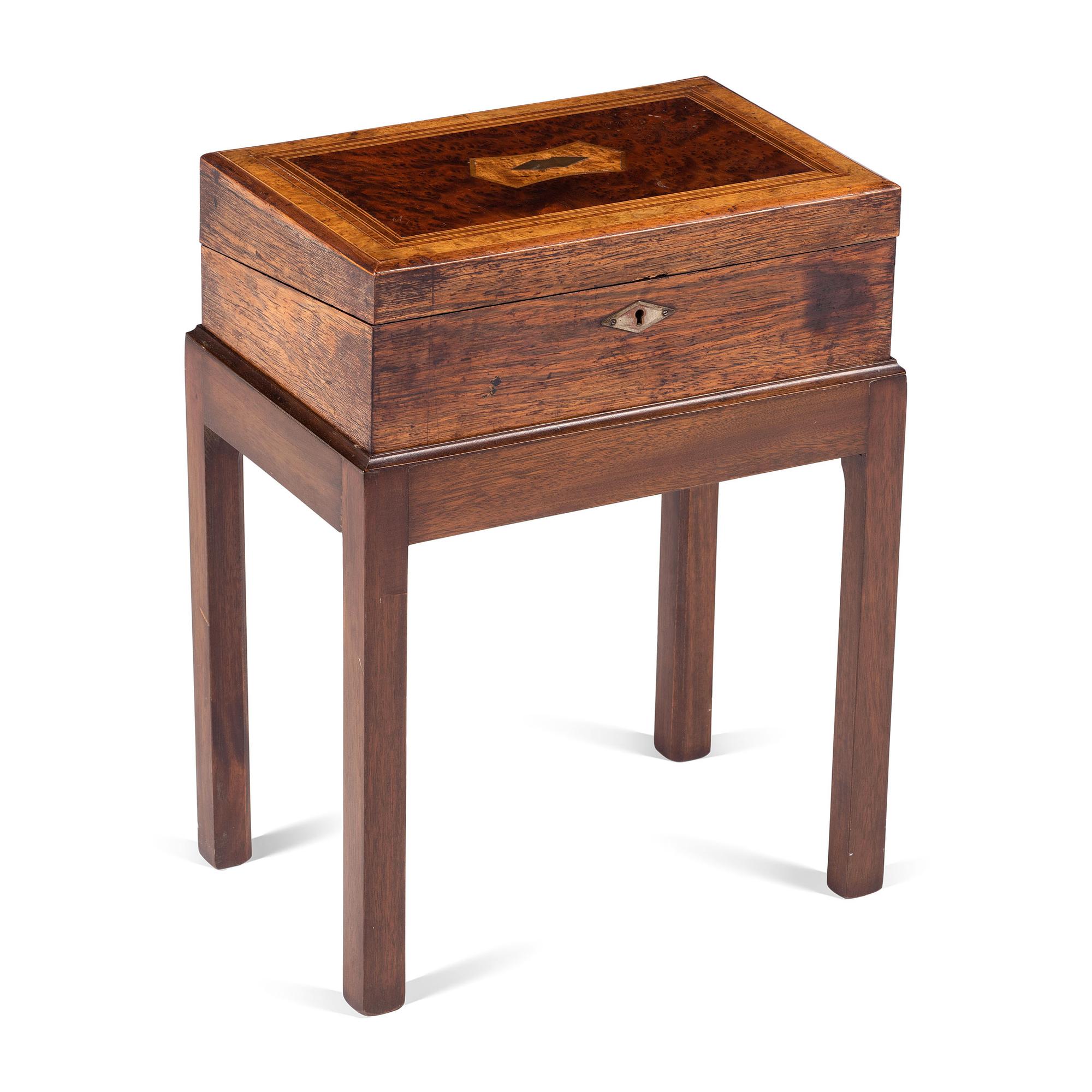 An English Burl Lap Desk on Frame