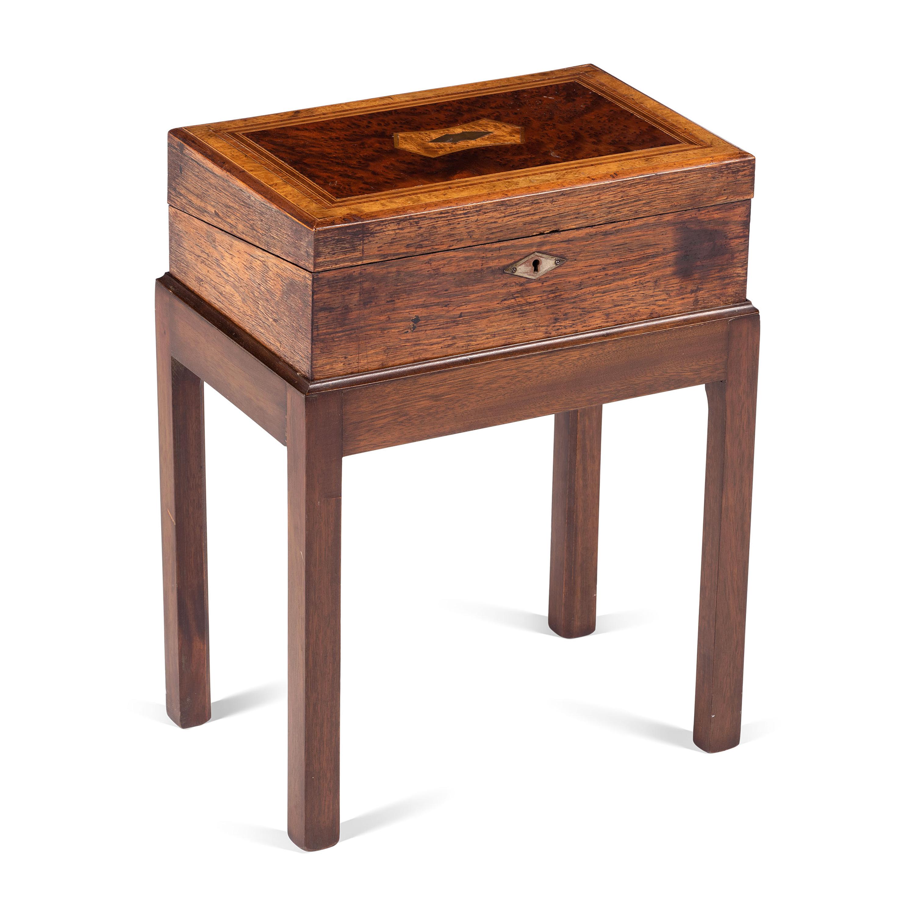 An English Burl Lap Desk on Frame