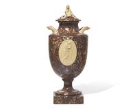 A Large English Agateware Potpourri Vase