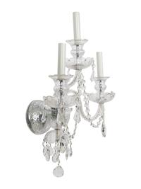 A Pair of Cut Glass Three-Light Wall Lights