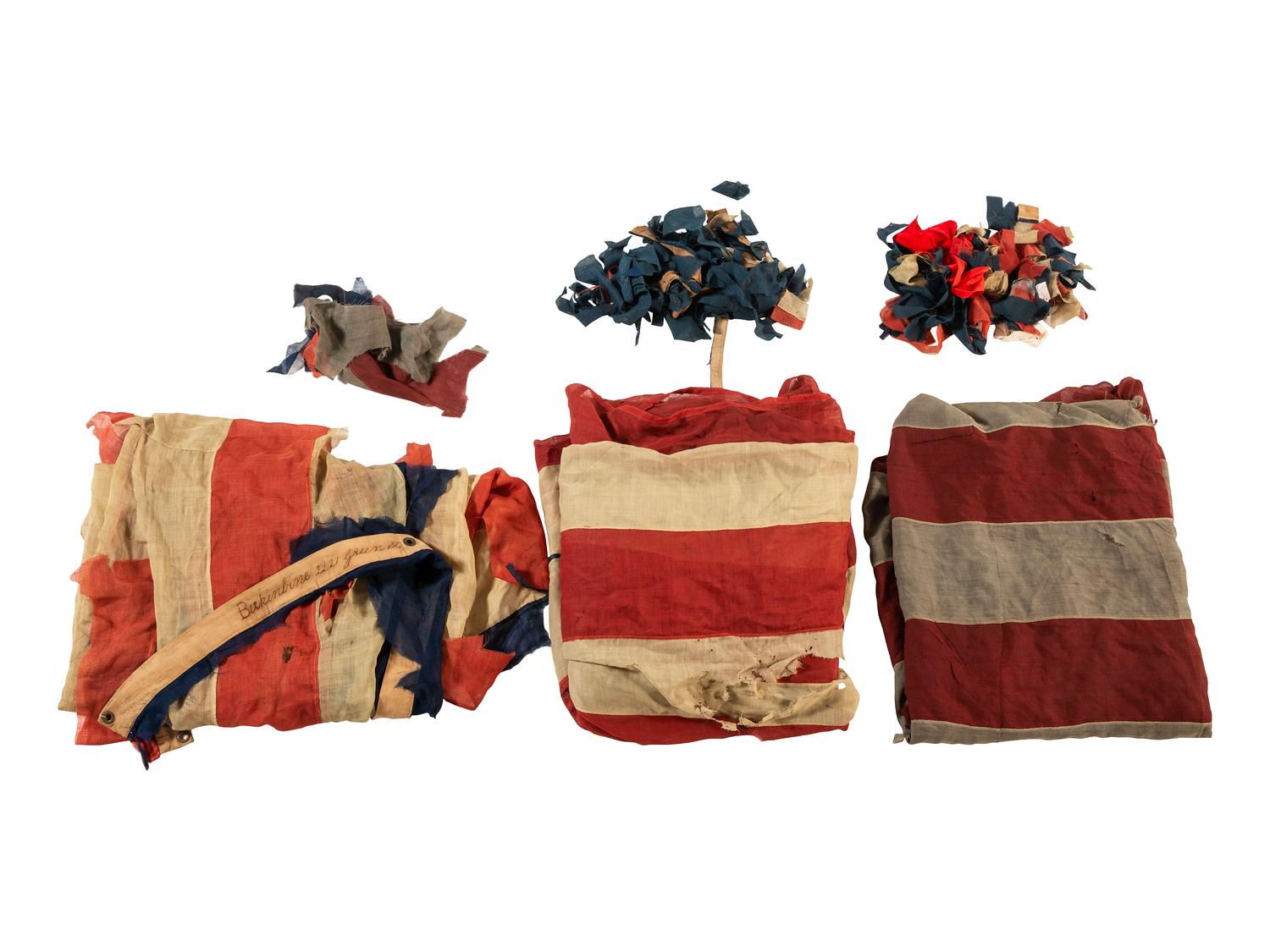 [CIVIL WAR]. 35-star American flag. [ With: ] Partial flags and fragments of flags from the period.