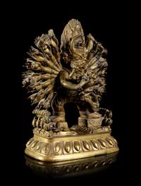 A Sino-Tibetan Bronze Figure of Yamantaka and Vajravetali