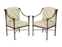A Suite of Michael Taylor Arcadia Patinated Aluminum Outdoor Dining Furniture