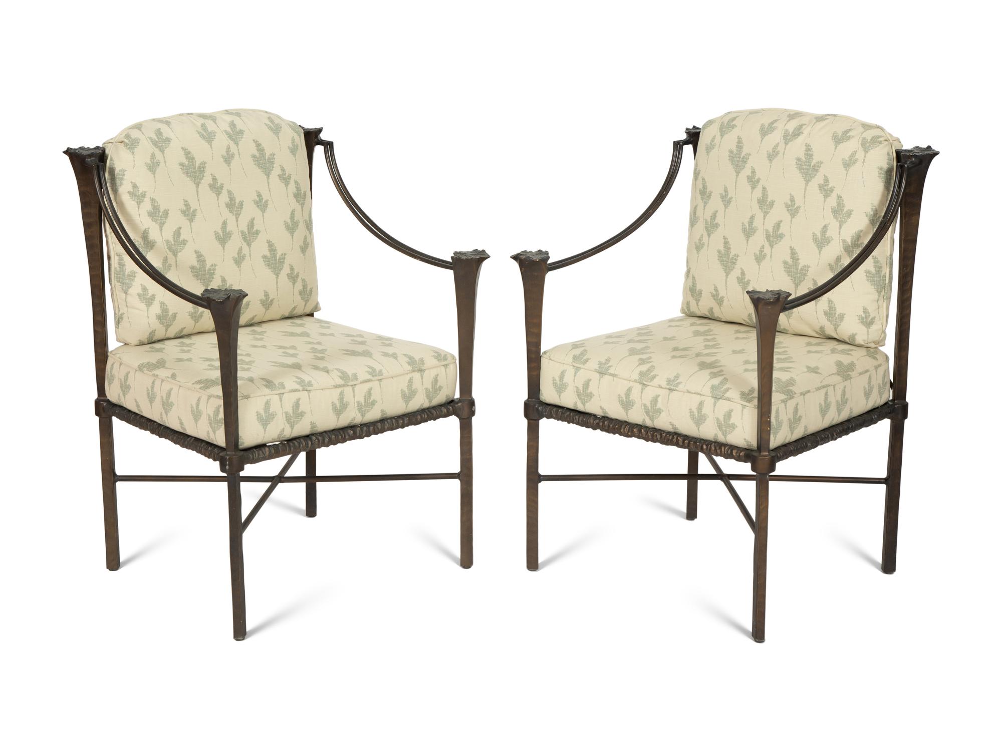 A Suite of Michael Taylor Arcadia Patinated Aluminum Outdoor Dining Furniture