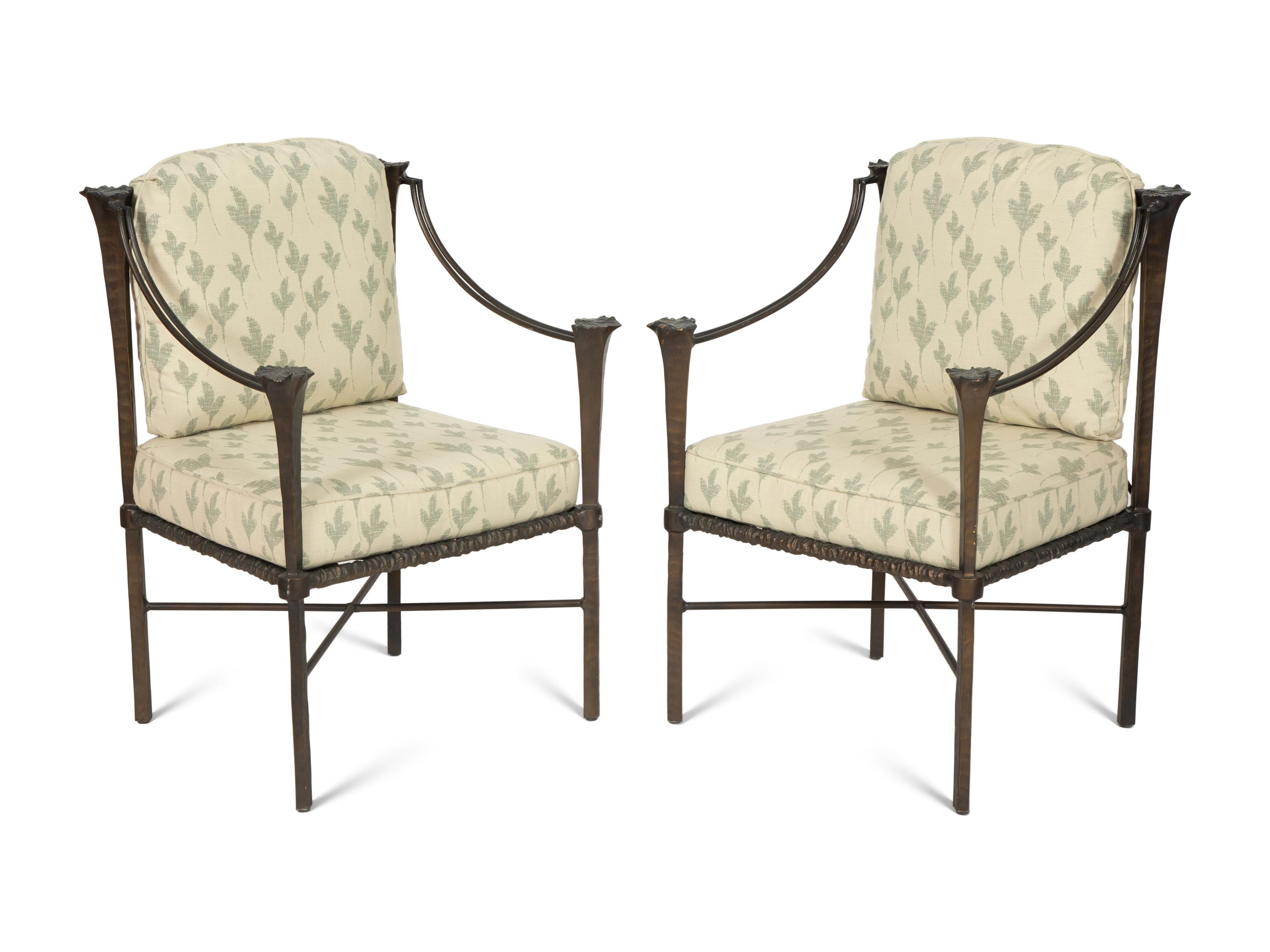 A Suite of Michael Taylor Arcadia Patinated Aluminum Outdoor Dining Furniture