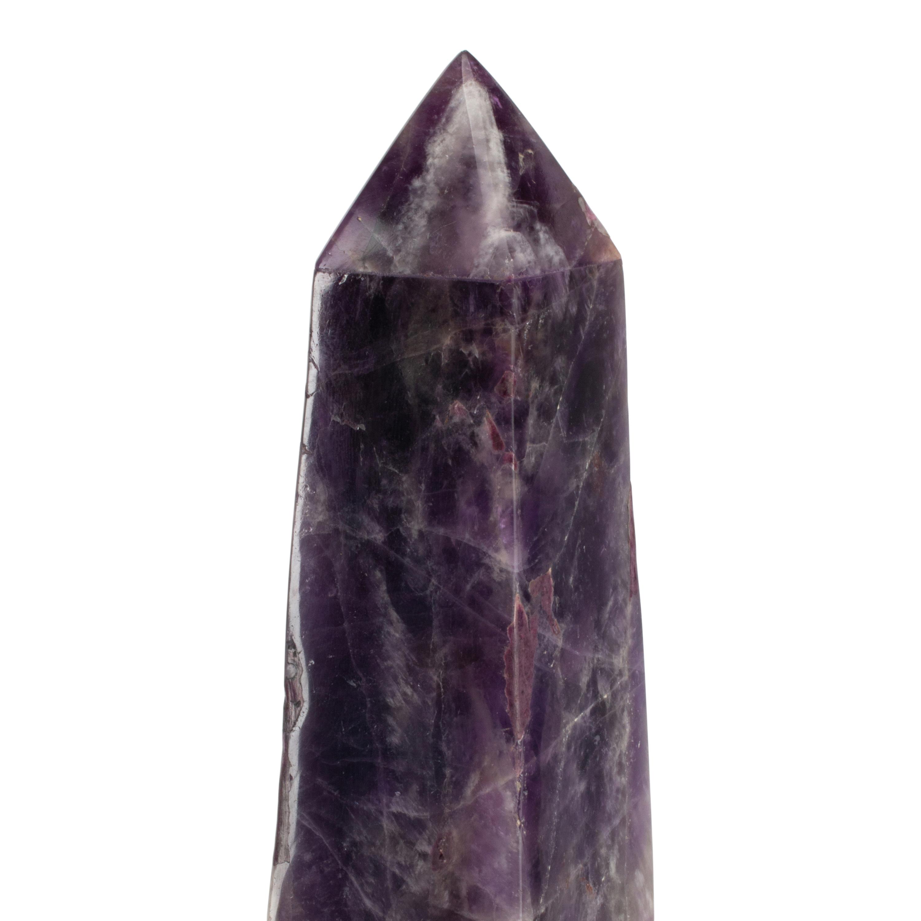 A Pair of Amethyst and Marble Obelisks