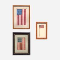 Three printed American parade Flags: 37-Star, 36-Star and 7-Star 1861-1876