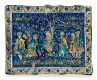 A Qajar Pottery Tile