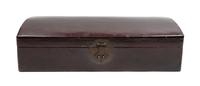 A Chinese Brown Lacquered Document Box Length 25 inches. — QING DYNASTY (1644-1911)