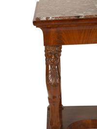 A Regency Style Mahogany Marble-Top Console Table — 20th Century