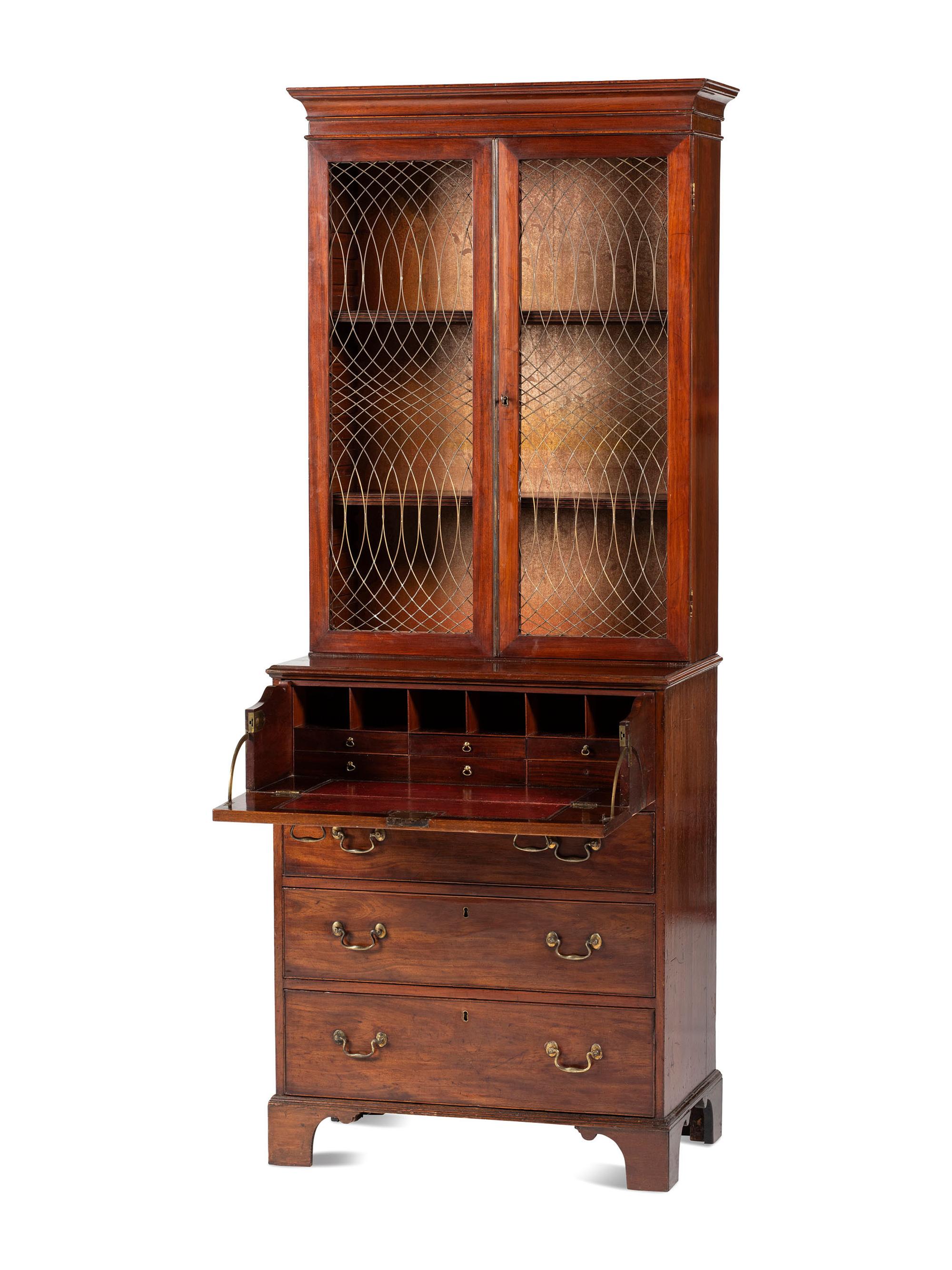 A Regency Style Mahogany Bureau Bookcase