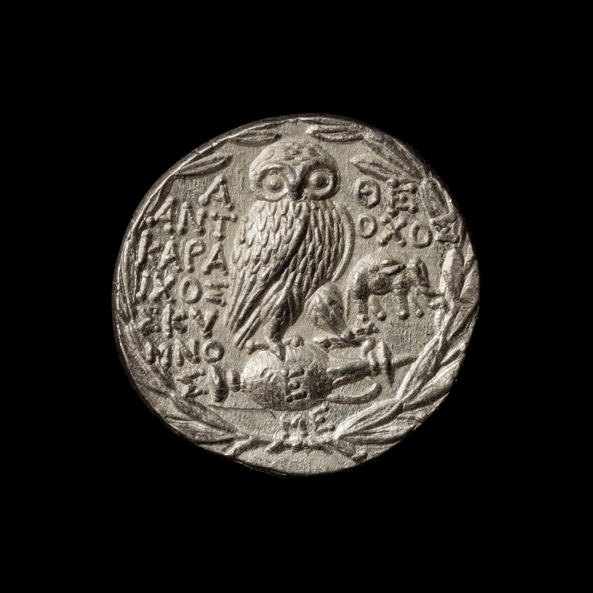 [ANCIENTS] ATTICA. Athens. Honoring Antiochus IV Epiphanes (c. 160 BC). Ar Tetradrachm. (16.9 g, 30mm).