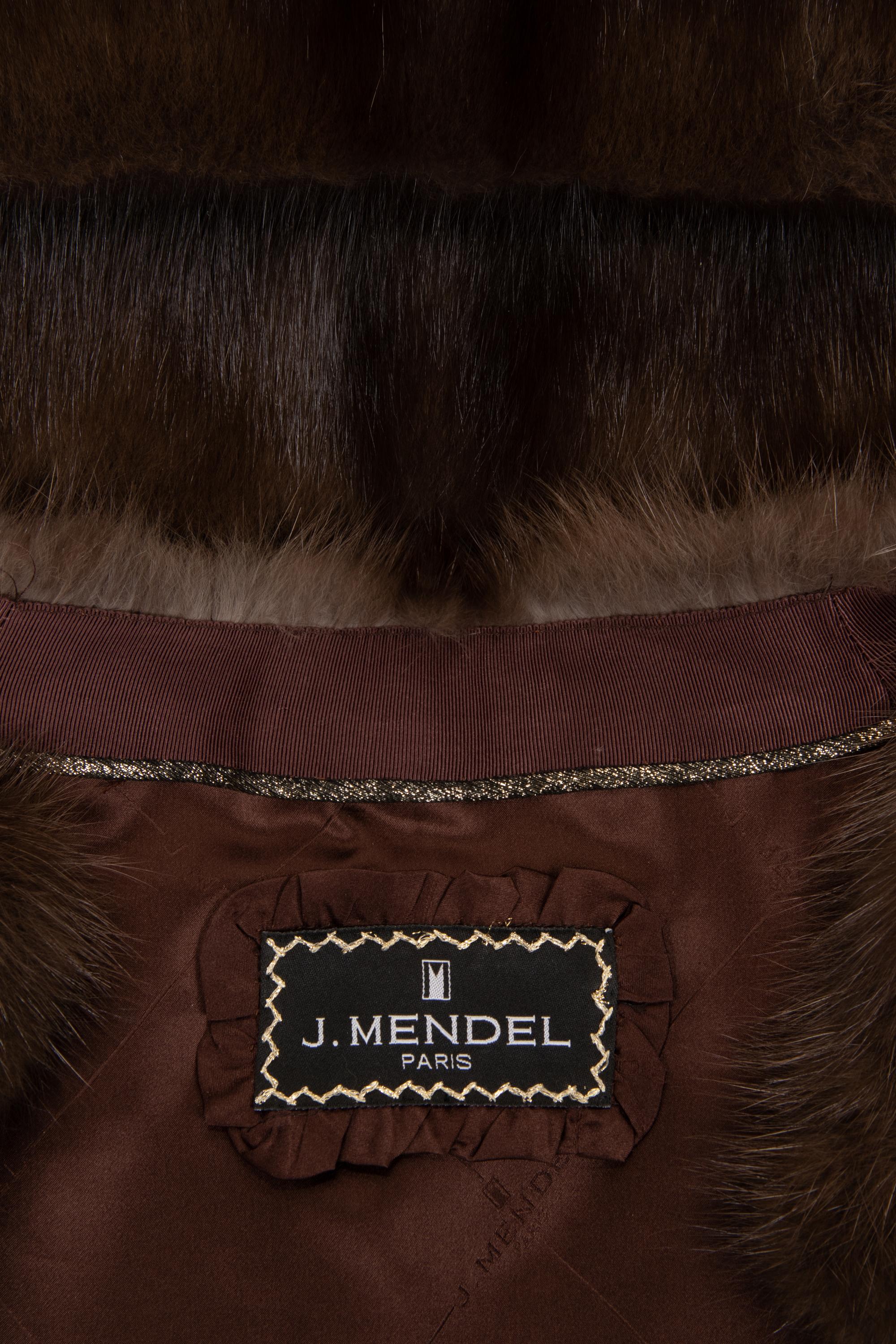 J. Mendel Natural Barguzine Sable and Suede Stroller Coat