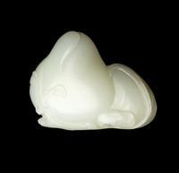 A Chinese White Jade 'Double Peach' Carving