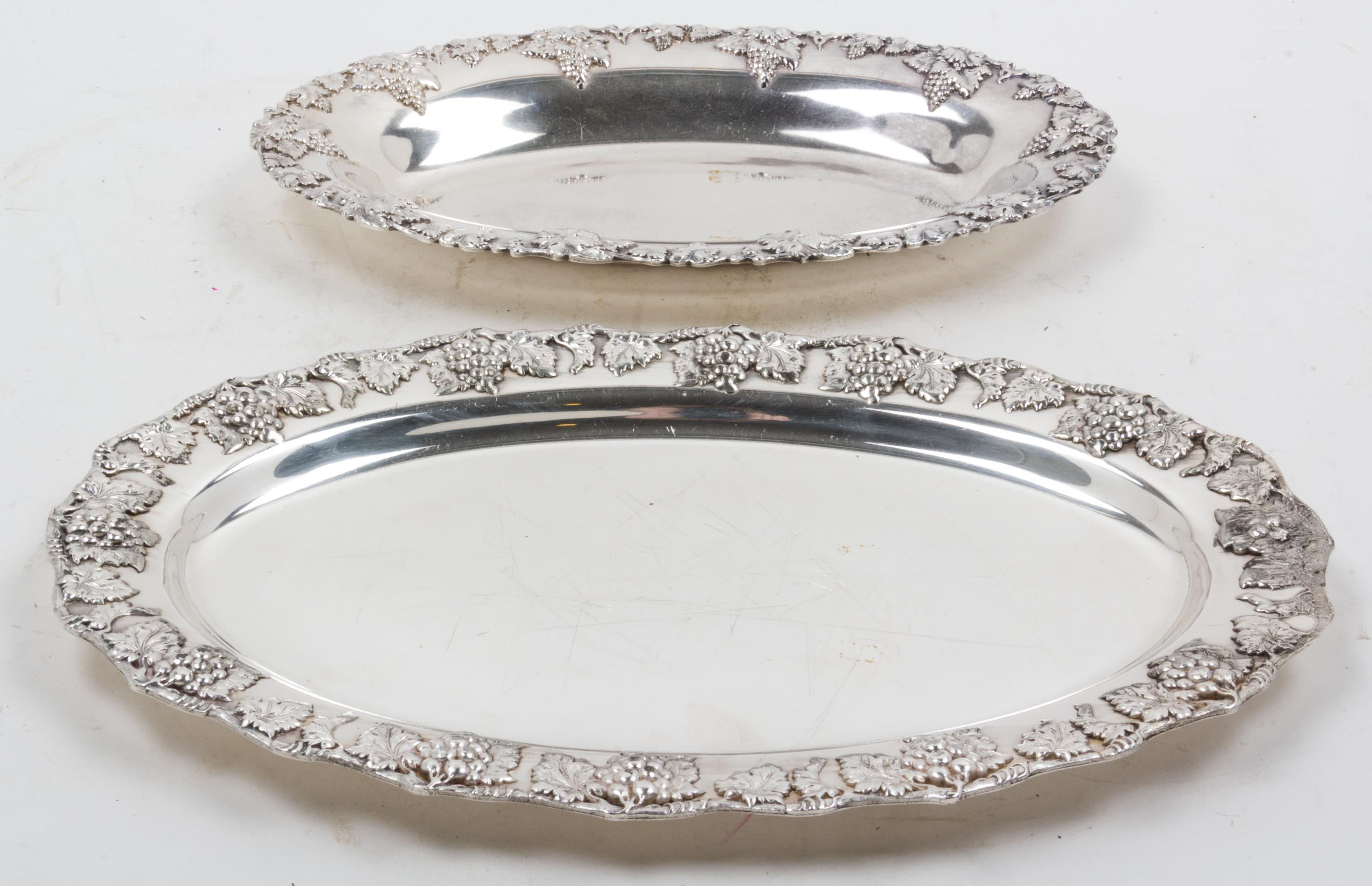 Two American Silver-Plate Trays Width 14 inches. — Lawrence B. Smith Co., Boston, MA