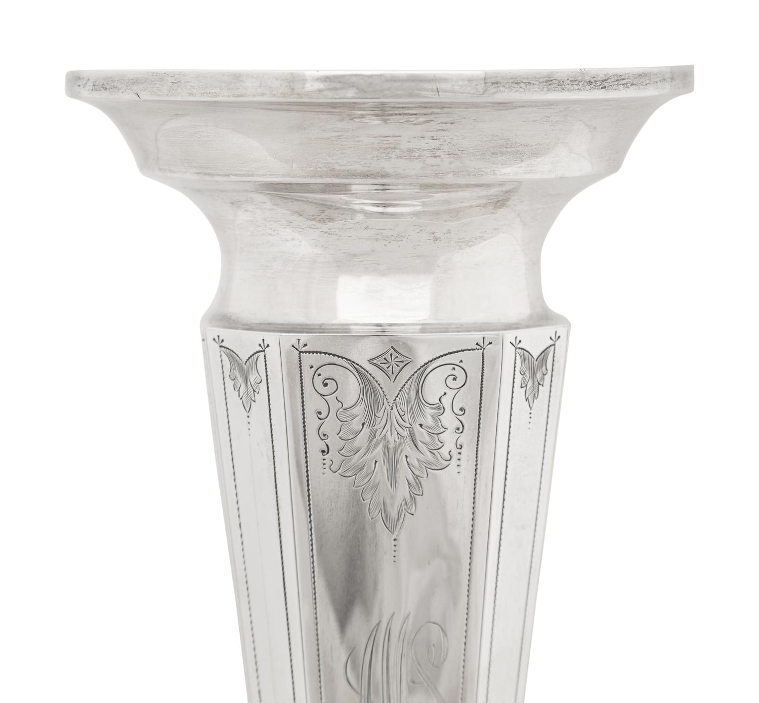 An American Weighted Silver Vase