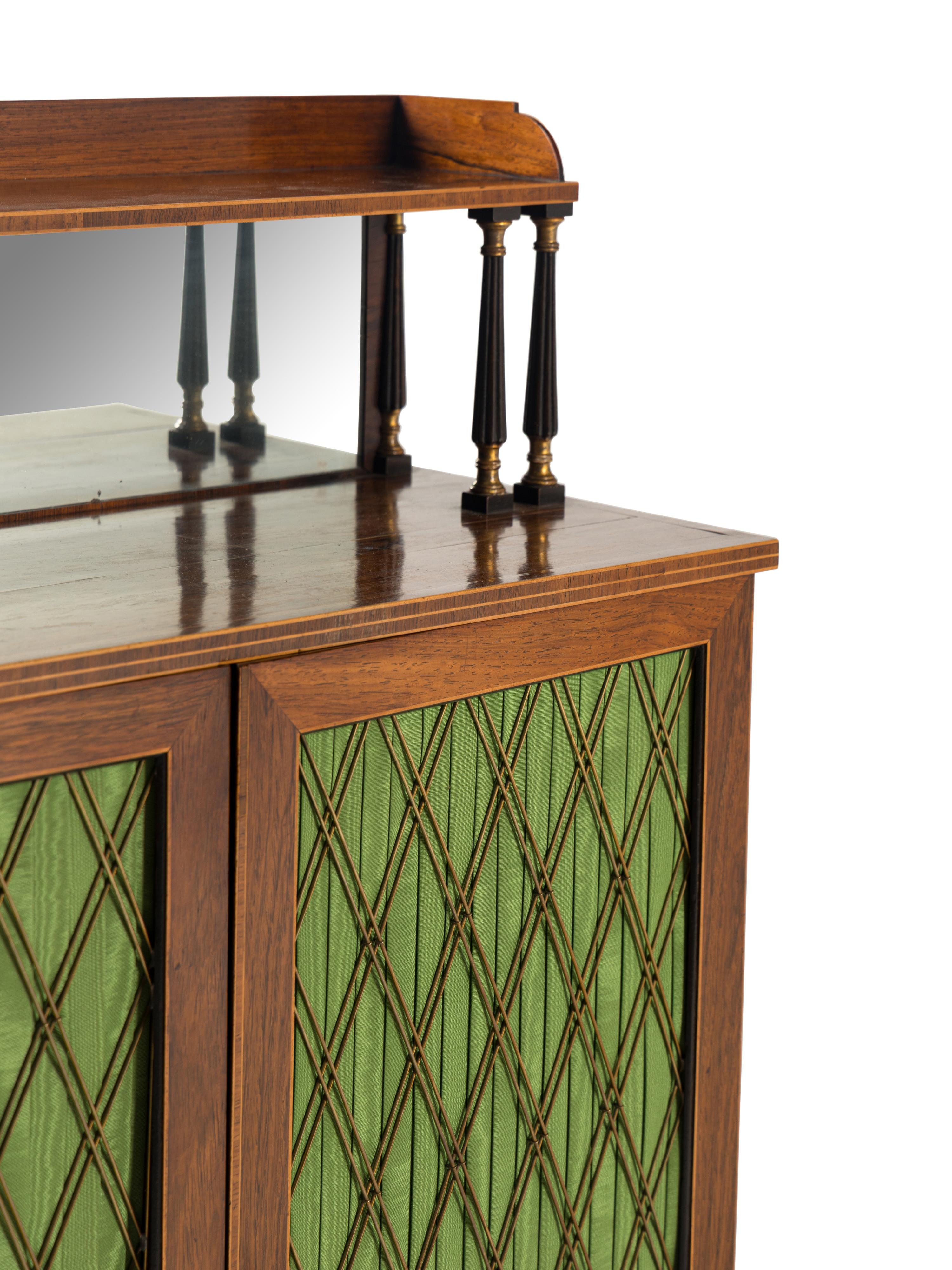 A Pair of Regency Brass-Mounted Rosewood Chiffoniers