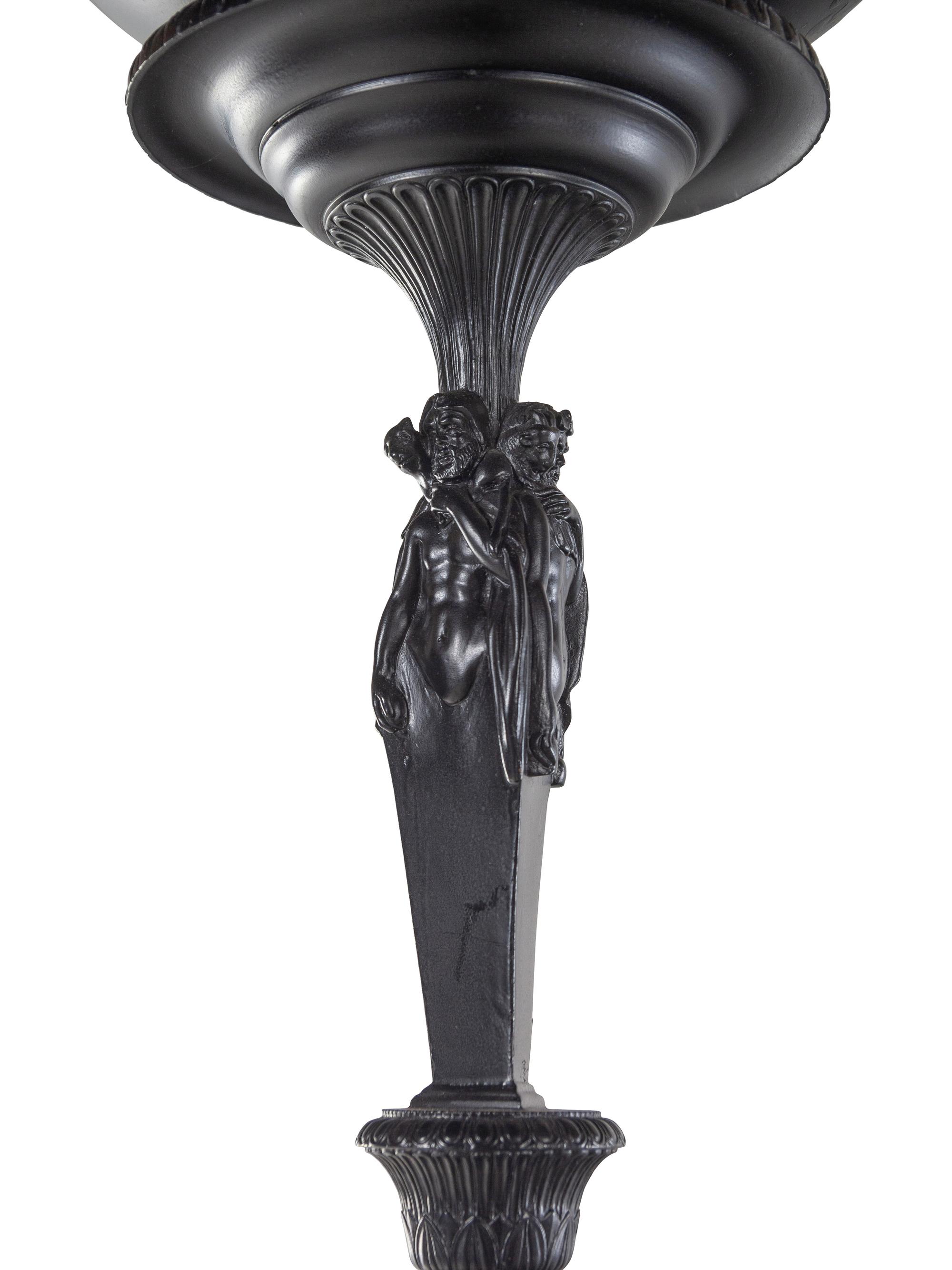 A Pair of Neoclassical Style Cast Metal Torchères