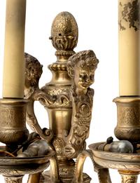 A Pair of Regence Style Silvered Bronze Three-Light Sconces