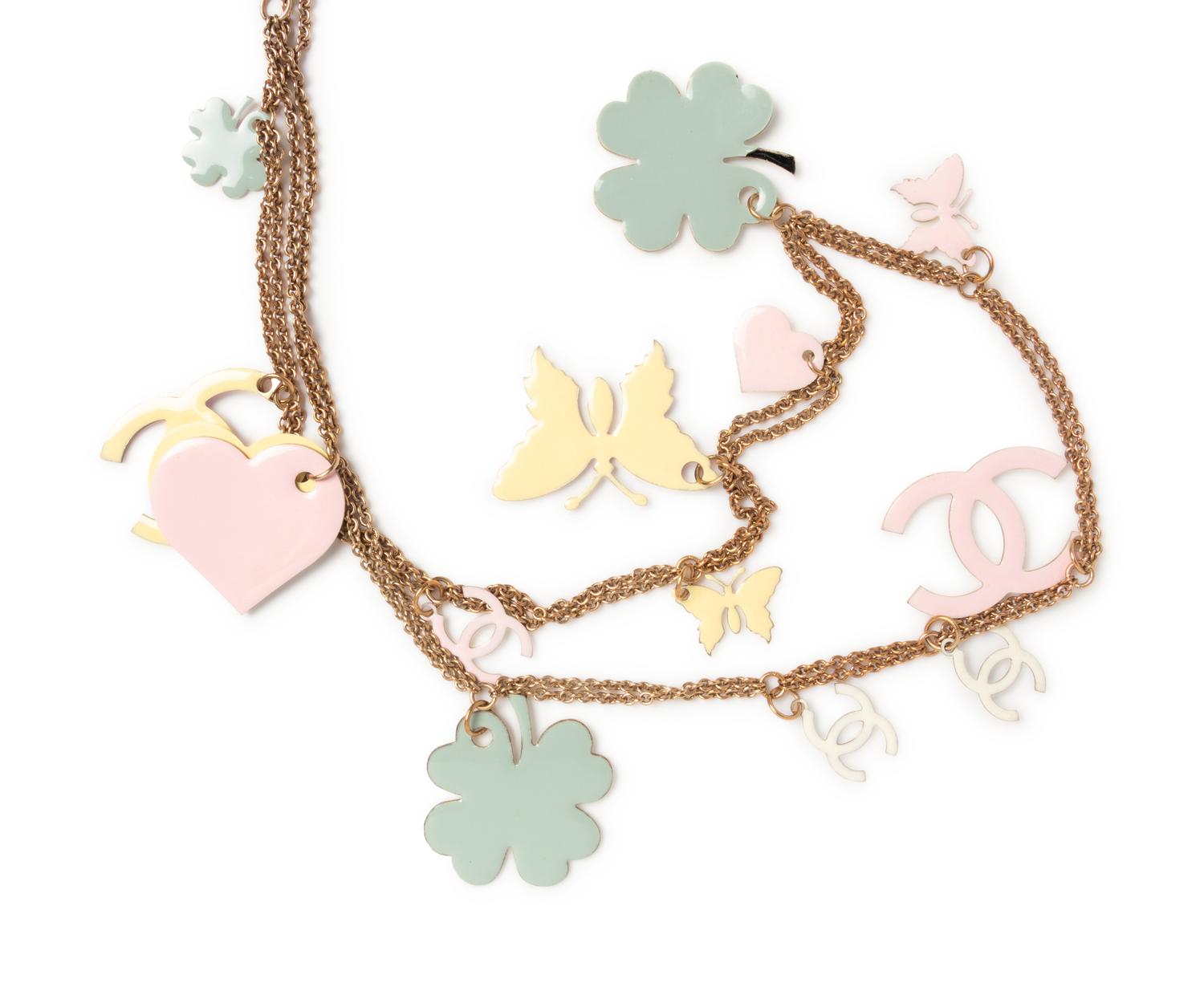 Chanel Goldtone Necklace with Pastel Enamel Charms, 2008