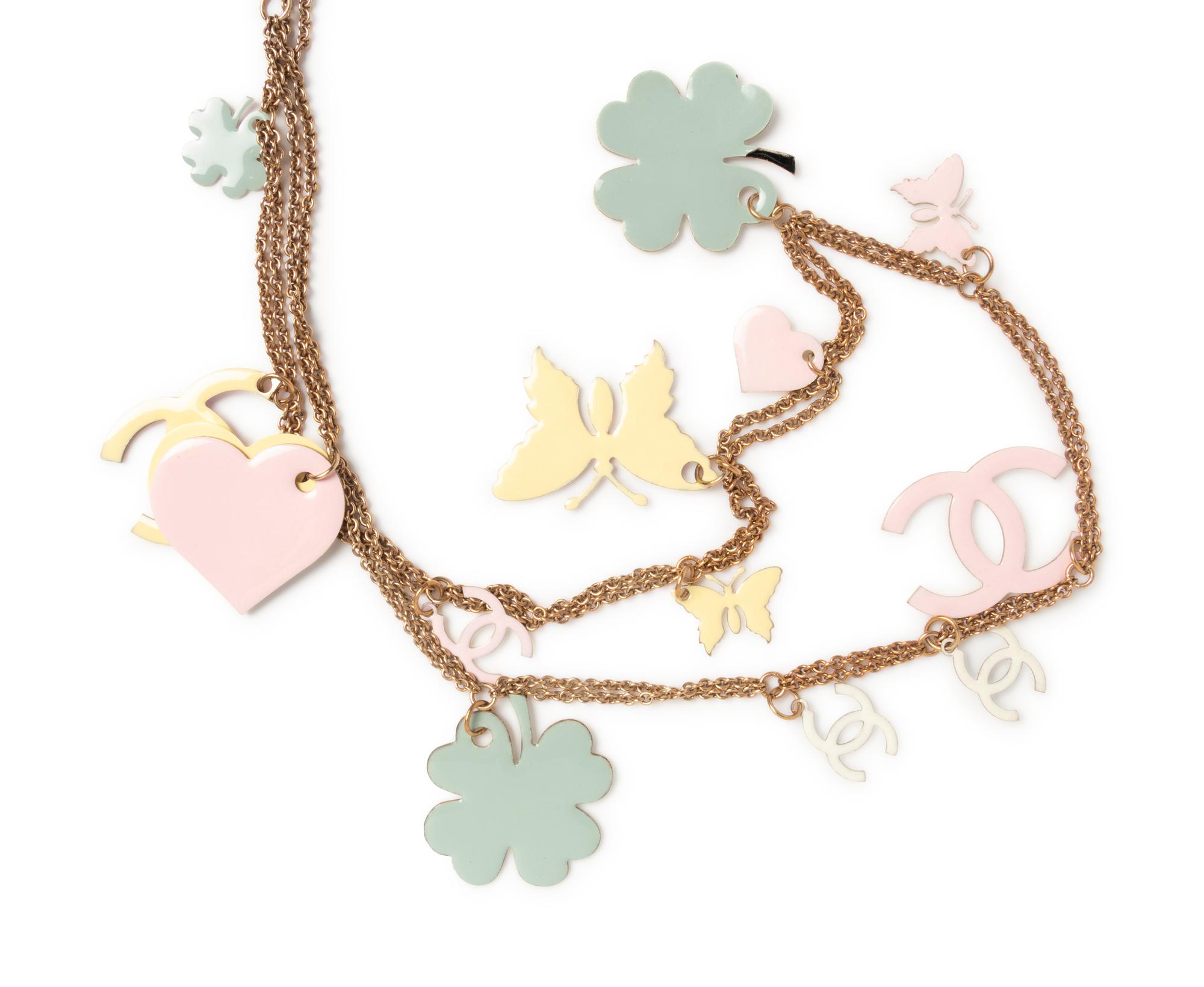 Chanel Goldtone Necklace with Pastel Enamel Charms, 2008