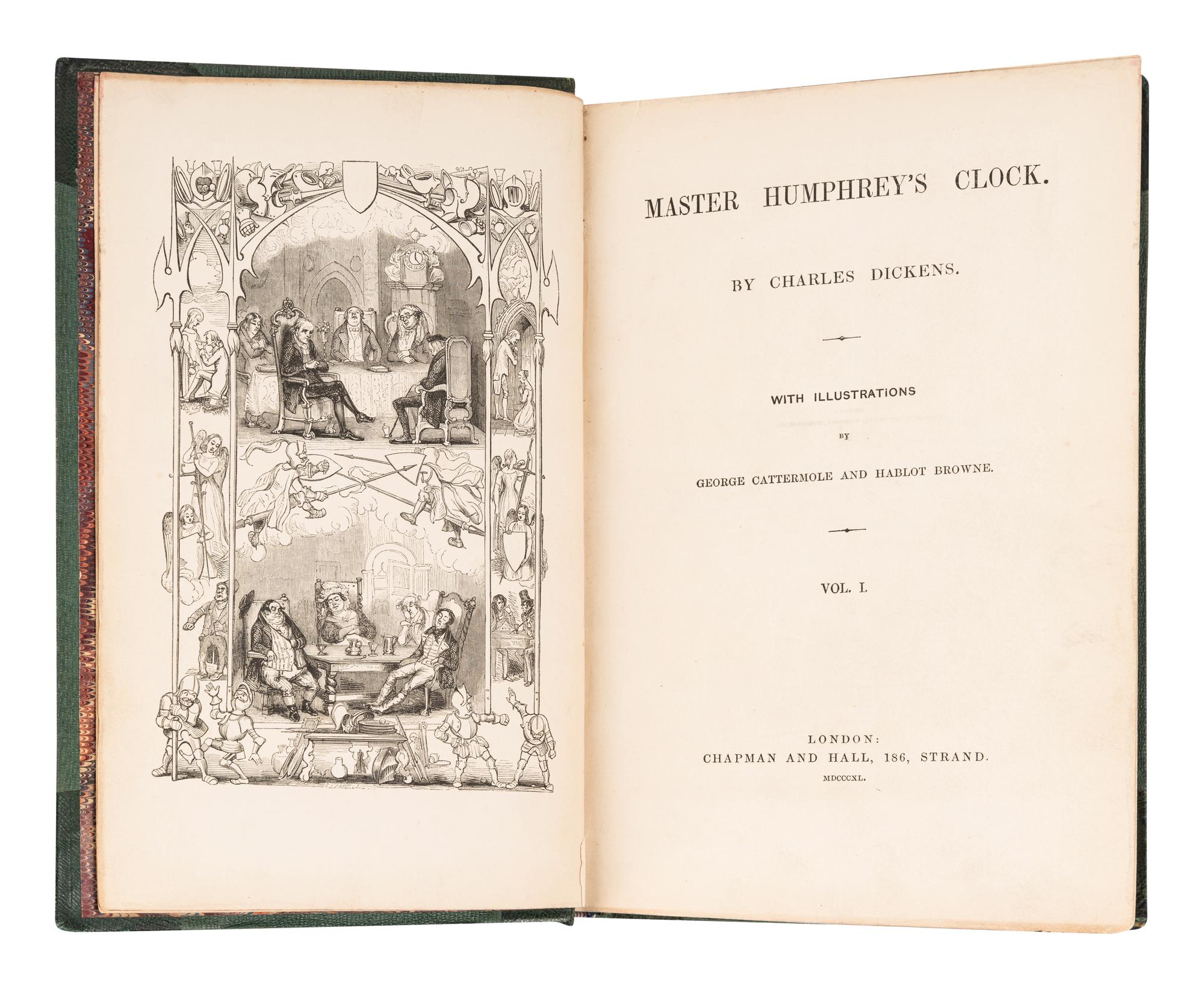 DICKENS, Charles (1812-1870). Master Humphrey's Clock . London: Chapman and Hall, 1840-1841.