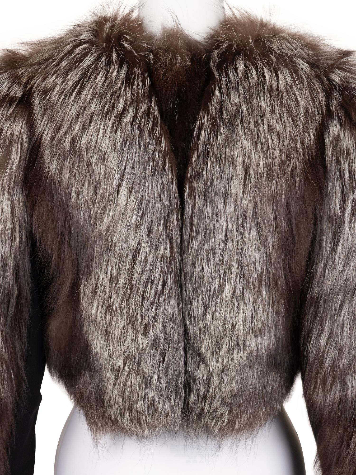 Joannard Freres Silver Fox Fur Cropped Jacket, 1970-80s