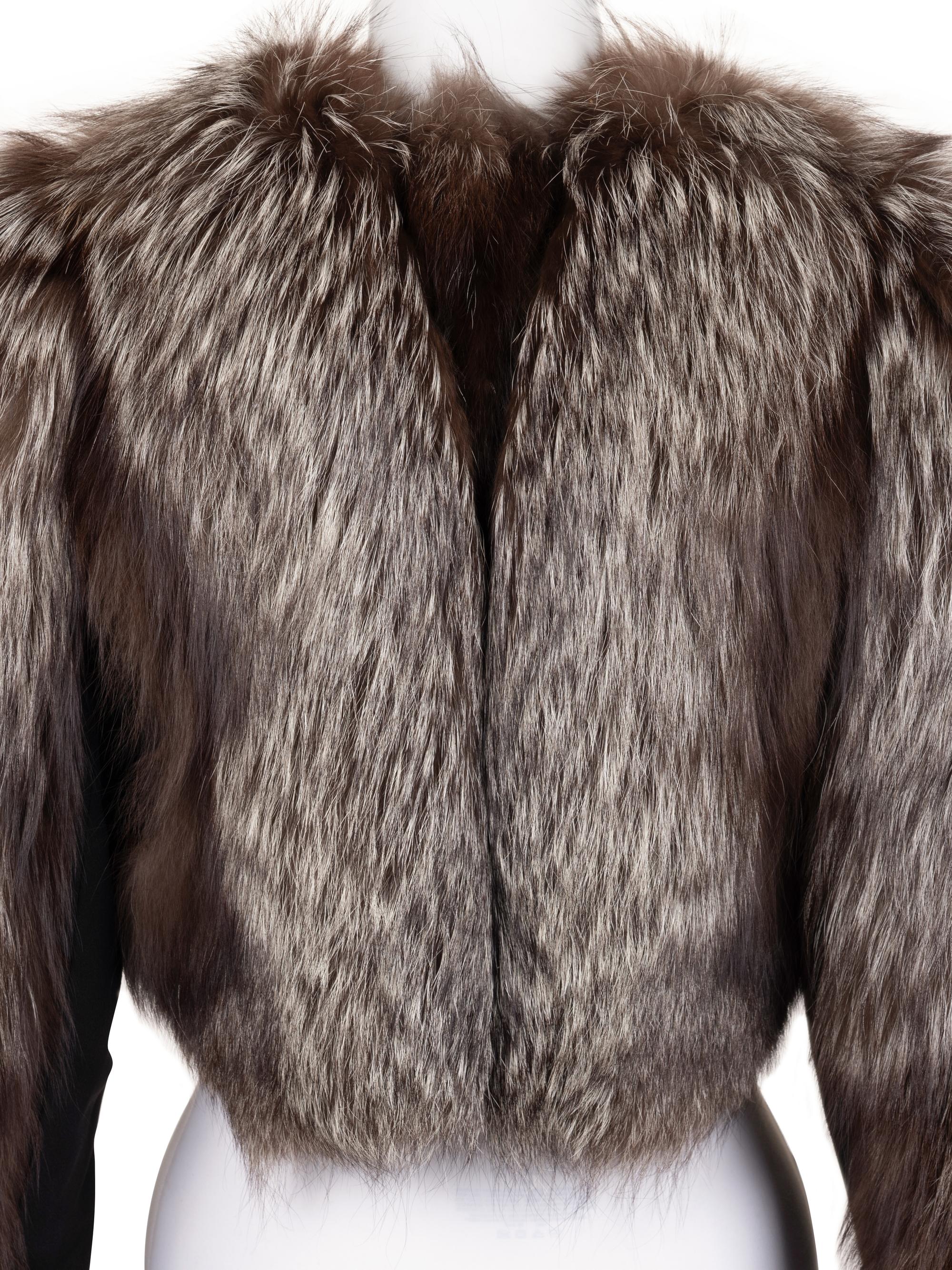Joannard Freres Silver Fox Fur Cropped Jacket, 1970-80s