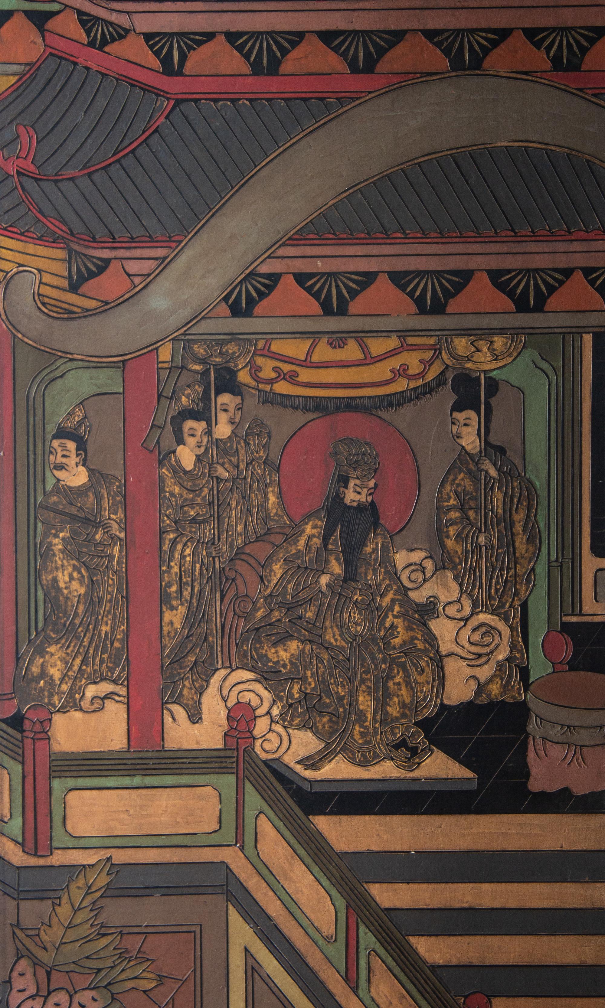 A Chinese Six-Panel Coromandel Screen