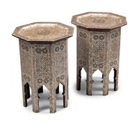 A Pair of Moorish Style Mother-of-Pearl Inlaid Side Tables