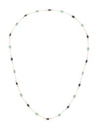 YELLOW GOLD, EMERALD, SAPPHIRE AND DIAMOND NECKLACE