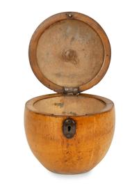 A George III Fruitwood Apple-Form Tea Caddy — 19TH CENTURY