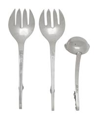 Three Mexican Silver Serving Articles