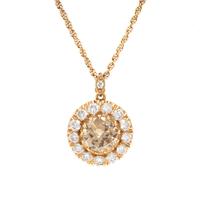 BROWN DIAMOND AND DIAMOND PENDANT NECKLACE