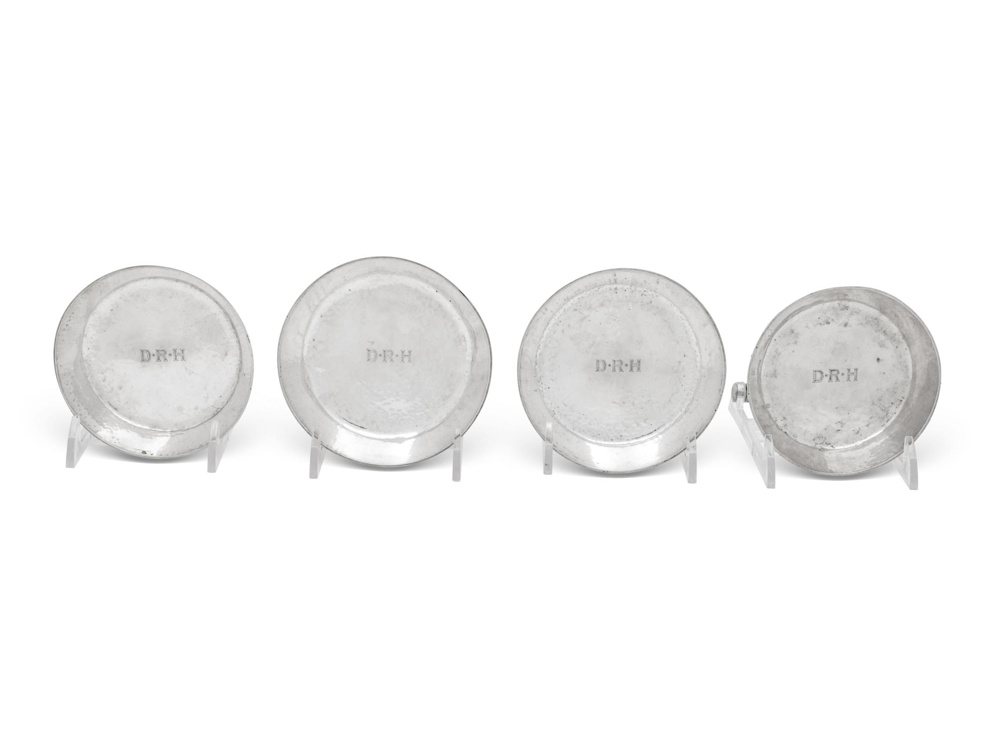 Four American Silver Nesting Dishes