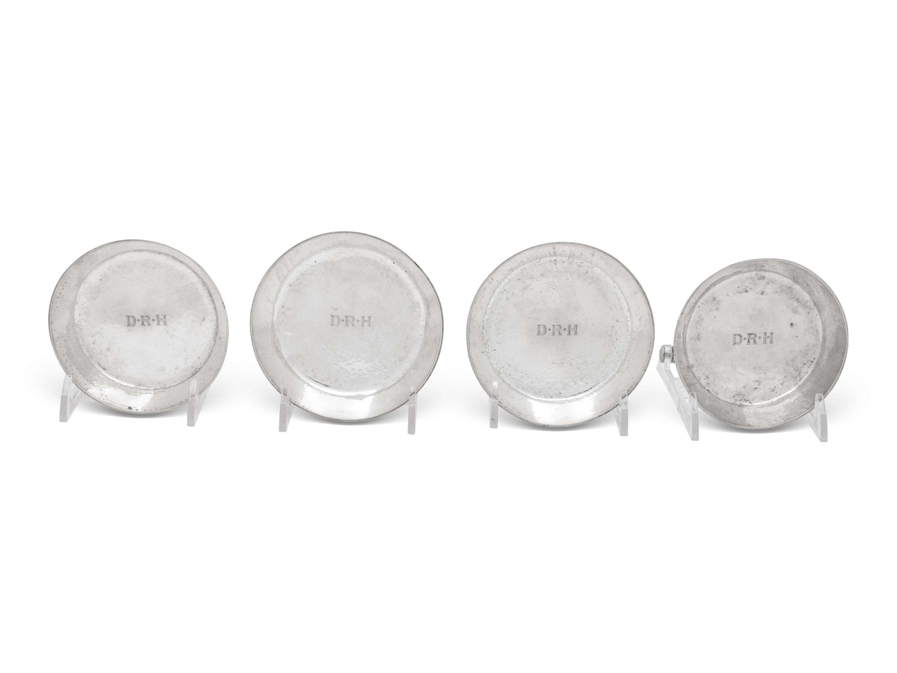 Four American Silver Nesting Dishes