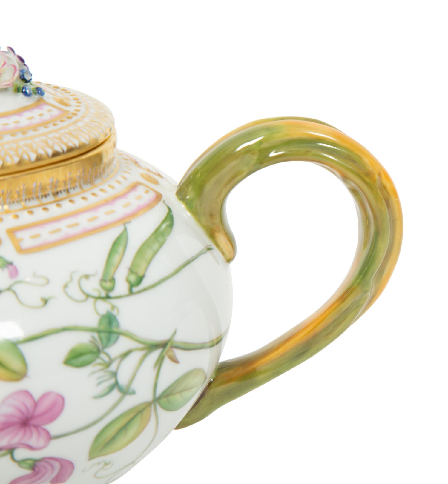 A Royal Copenhagen Flora Danica Porcelain Teapot