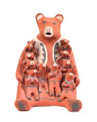 Edwina Tosa (Jemez, 20th Century) Pueblo Bear Storyteller Height 10 1/2 inches