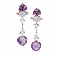 Multigem and Rose Gold Earrings